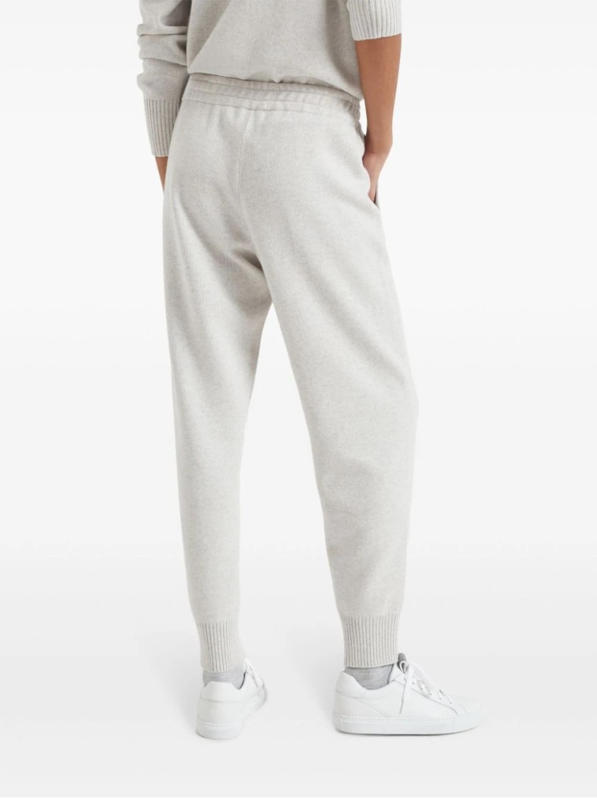 Brunello Cucinelli Relaxed Fit Trousers With Tapered Legs In Neutral
