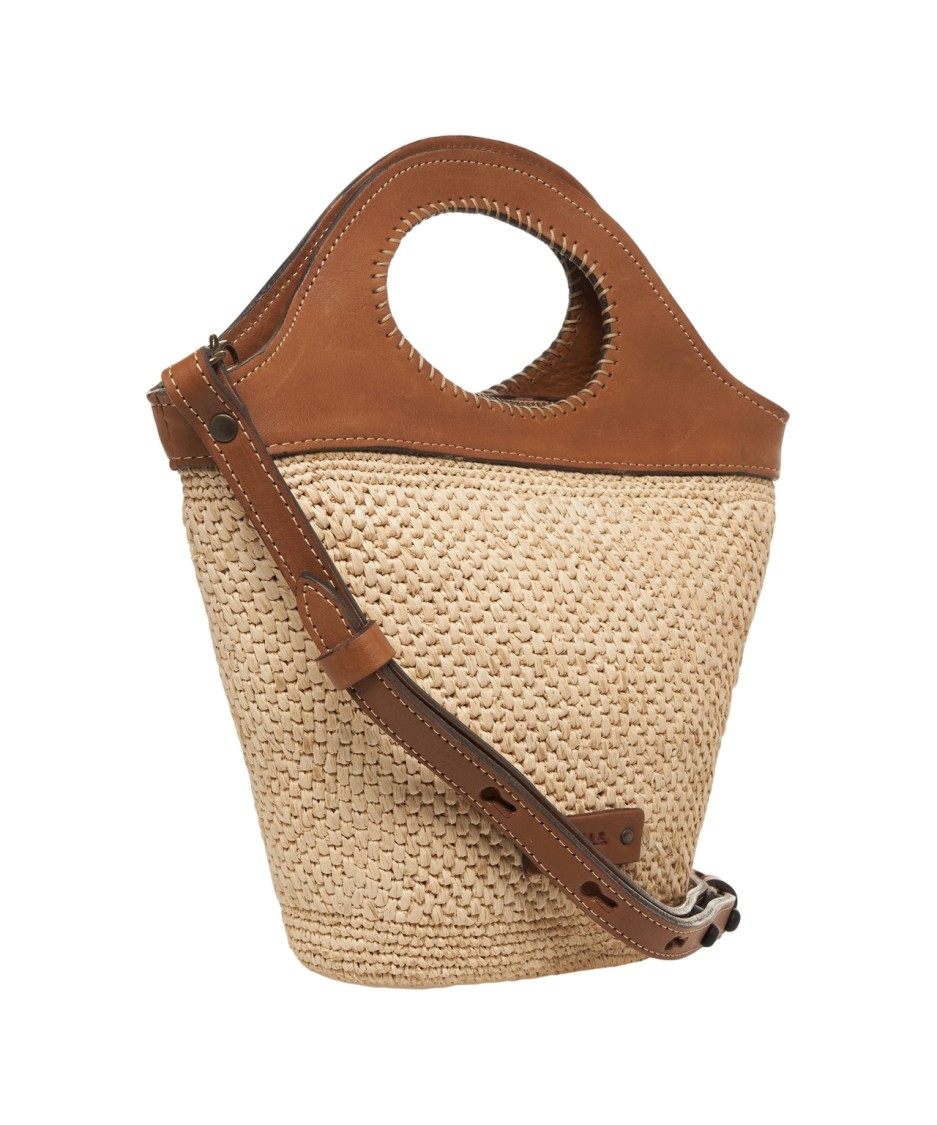 AFAR AFAR HANDMADE RAPHIA AND LEATHER ASIZA SMALL HANDBAG