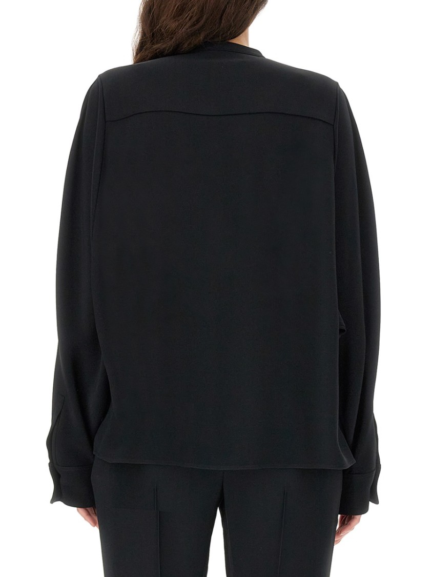 Jil Sander Relaxed-fit Viscose Blend Shirt With Button Closure In Black