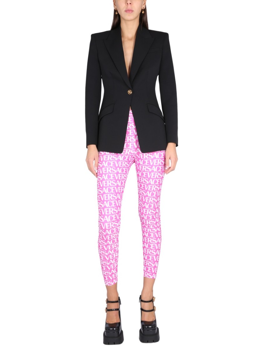 Versace Medusa-buttons Single-breasted Blazer In Black