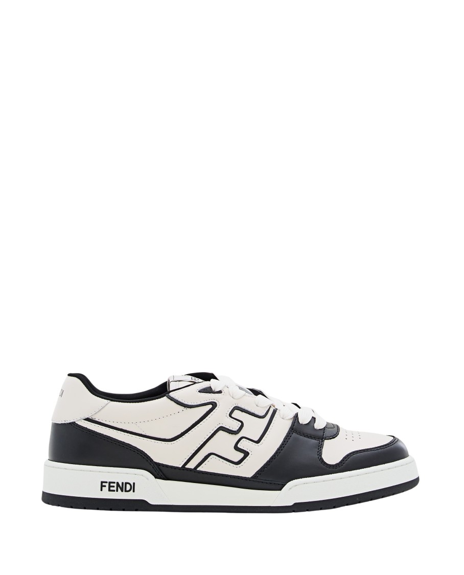 FENDI FENDI WHITE AND BLACK FENDI MATCH SNEAKERS