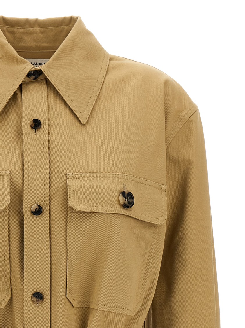 Saint Laurent Saharan Drill Shirt In In Neutral