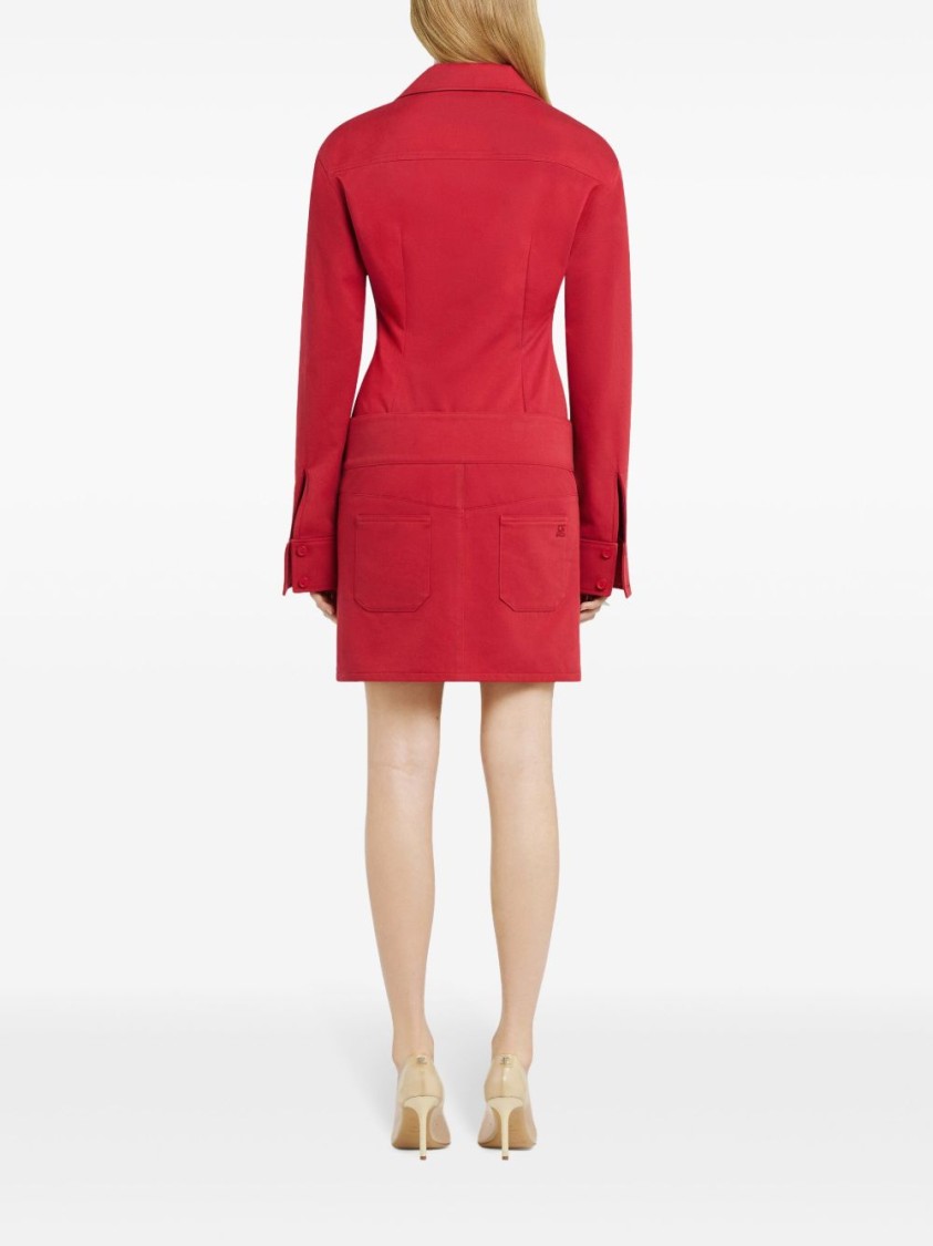 Courrèges Belted Mini Skirt Pockets In Red