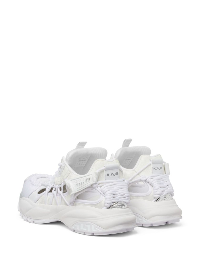 スニーカー Versace Panelled White Sneakers With Cut-Out Detailing Versace Panelled White Sneakers With Cut-out Detailing