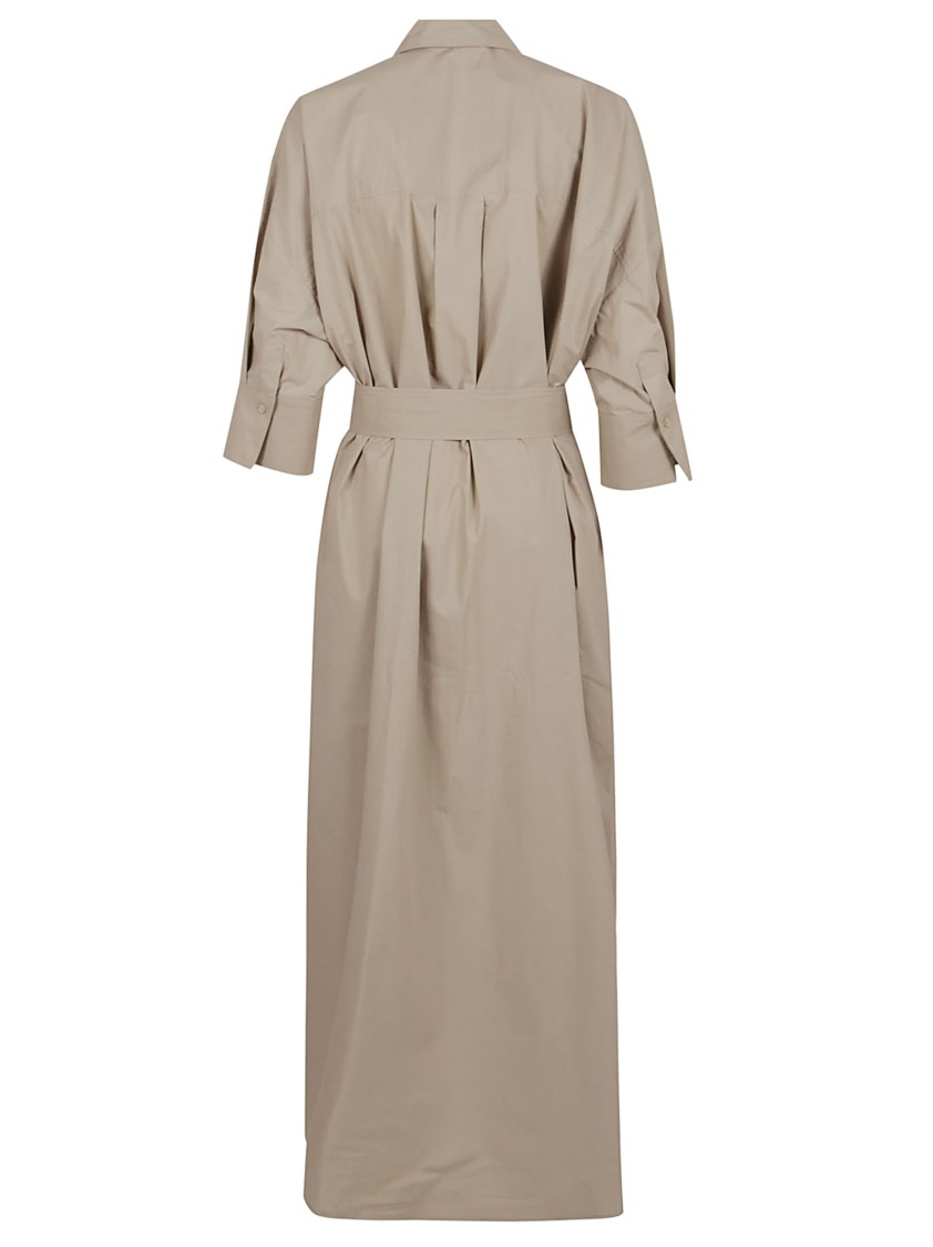 P.a.r.o.s.h Parosh Classic Button-down Midi Dress With Belted Waist In Pink