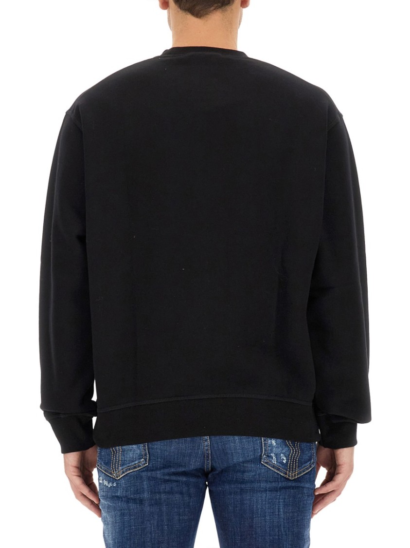 Shop Dsquared2 Cool Fit Sweatshirt With Eagle Graphic Print In Black