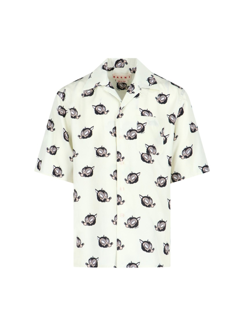 Marni Casual Shirt With Graphic Print And Chest Pocket
