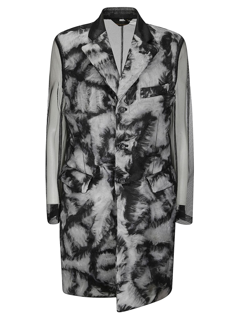 Comme Des Garçons Long Multilayered Jacket In Gray