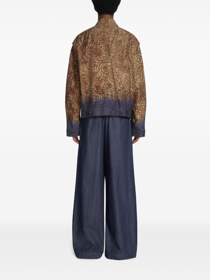 Shop Dries Van Noten Animalier Print Brown Bomber Jacket