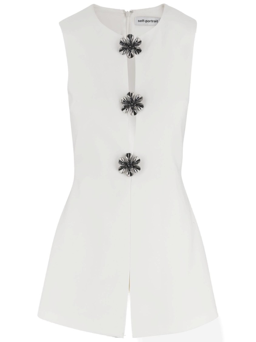 Self-portrait Crepe Jumpsuit With Cut Out Detail