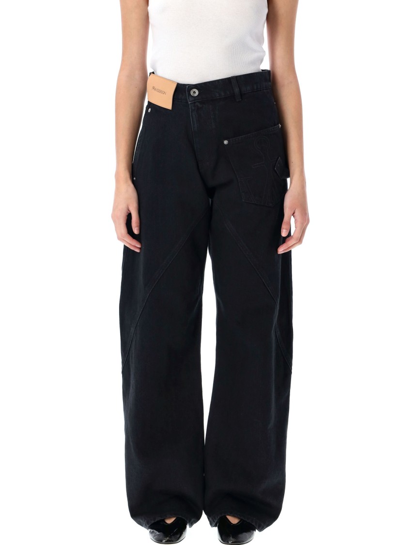 Jw Anderson Twisted Jeans In Black