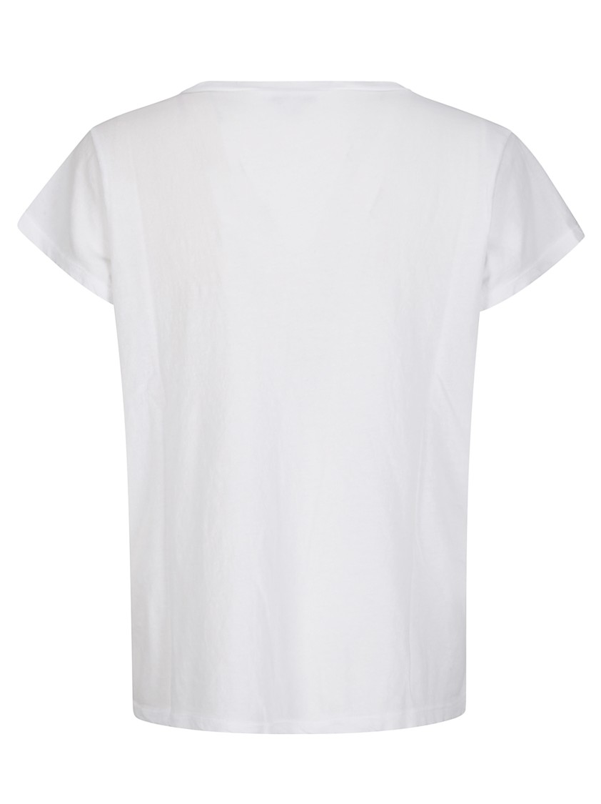 James Perse High Gauge Jersey Deep V T-shirt In White