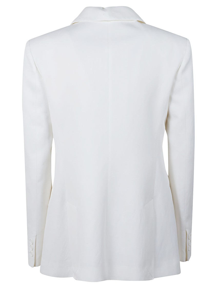 P.a.r.o.s.h . Tailored Blazer With Single-button Closure And Sharp Lapels In White