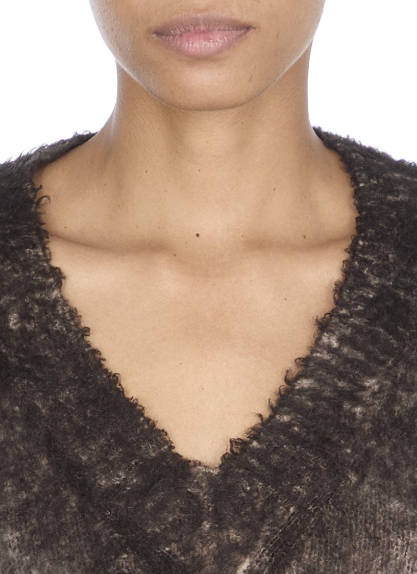 Avant Toi Deep V-neck Cotton Blend Sweater In Gray