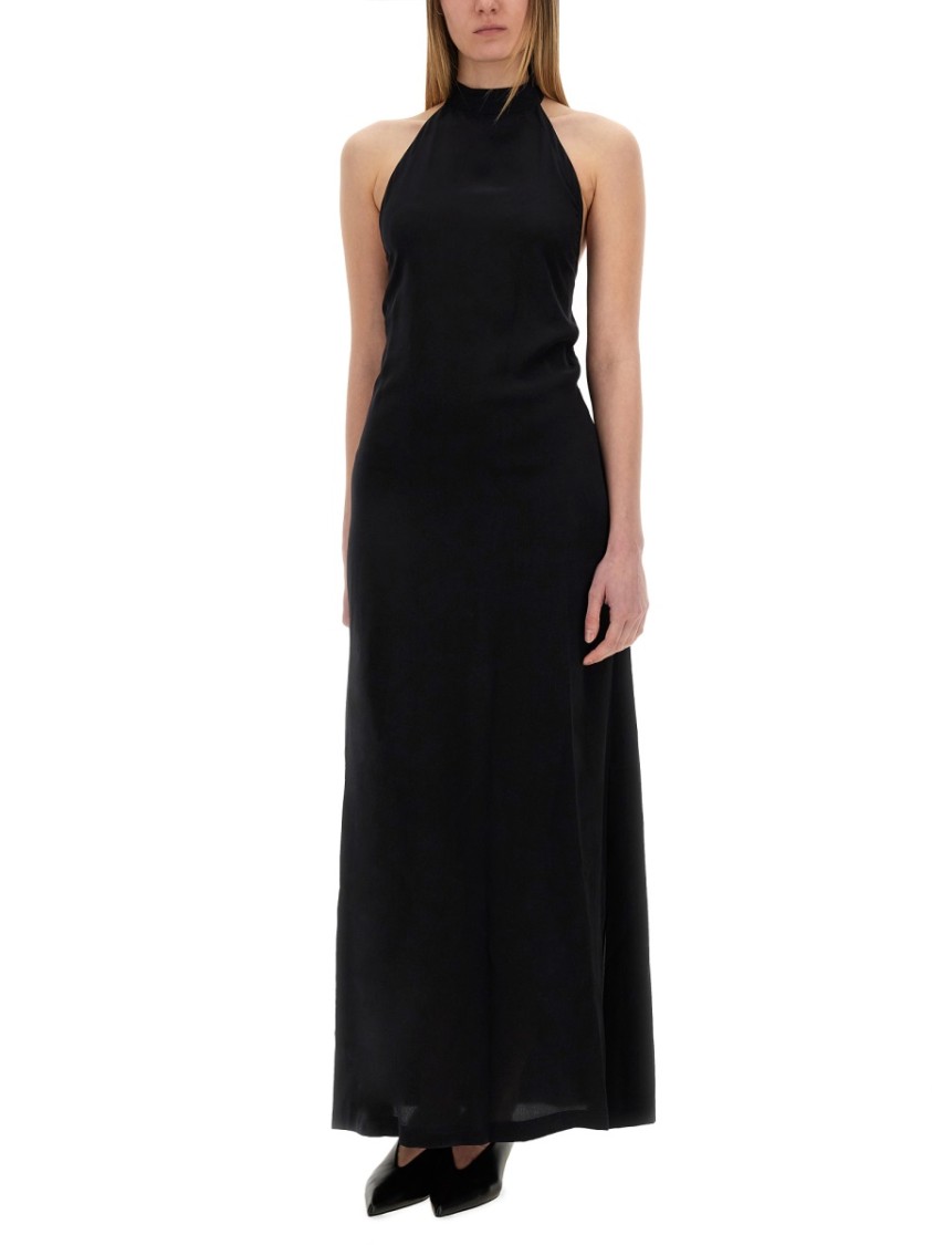 Alysi Halter-neck Maxi Dress In Black