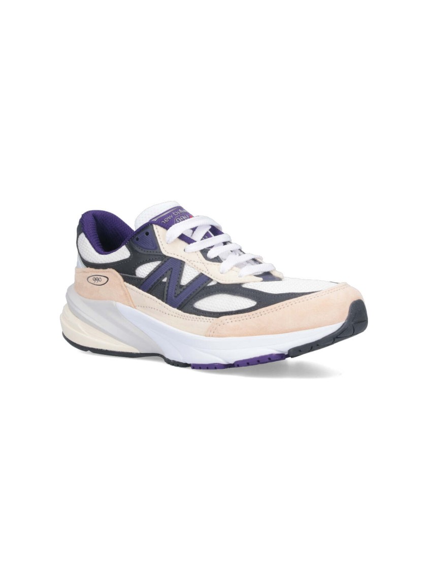 New Balance 990v6 Sneakers In Suede And Multicolor Mesh