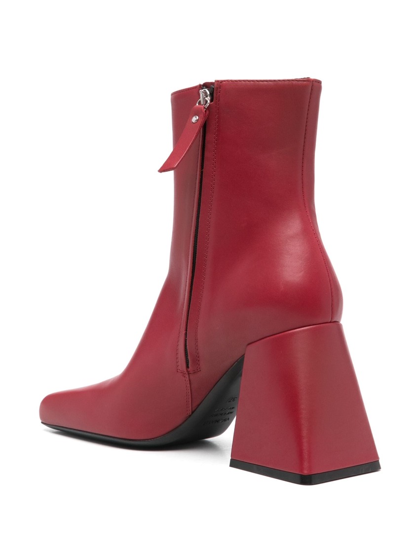 Vic Matie Vic Matié Red Ankle Boots With Mid Block Heel In Red