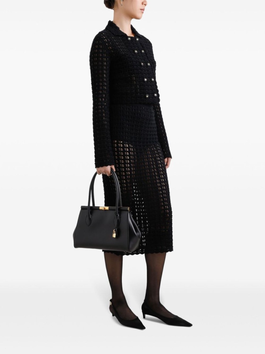 Dolce & Gabbana Structured Black Handbag In Black