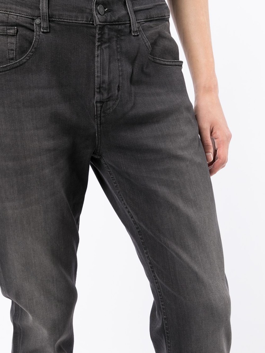 7 FOR ALL MANKIND 7 FOR ALL MANKIND CLASSIC STRAIGHT-LEG GREY JEANS WITH FADED FINISH 