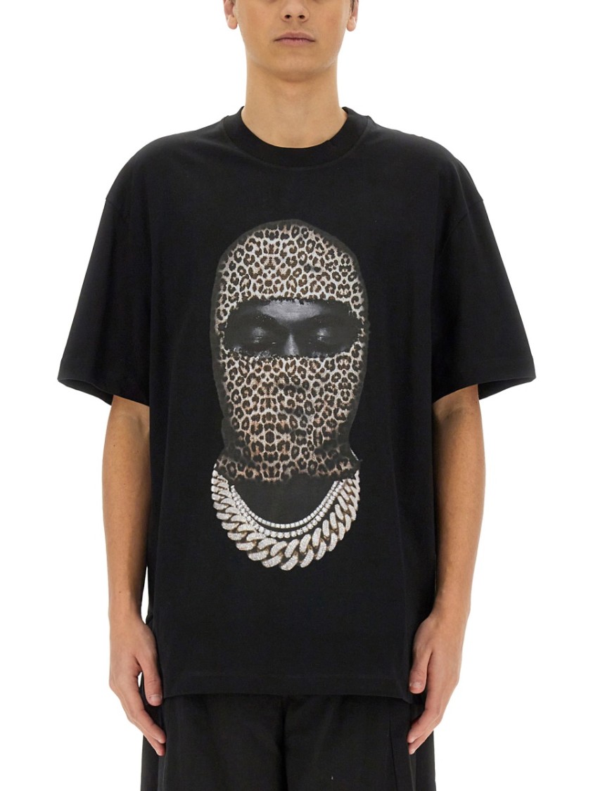 Ih Nom Uh Nit Leopard Mask Print T-shirt In Black
