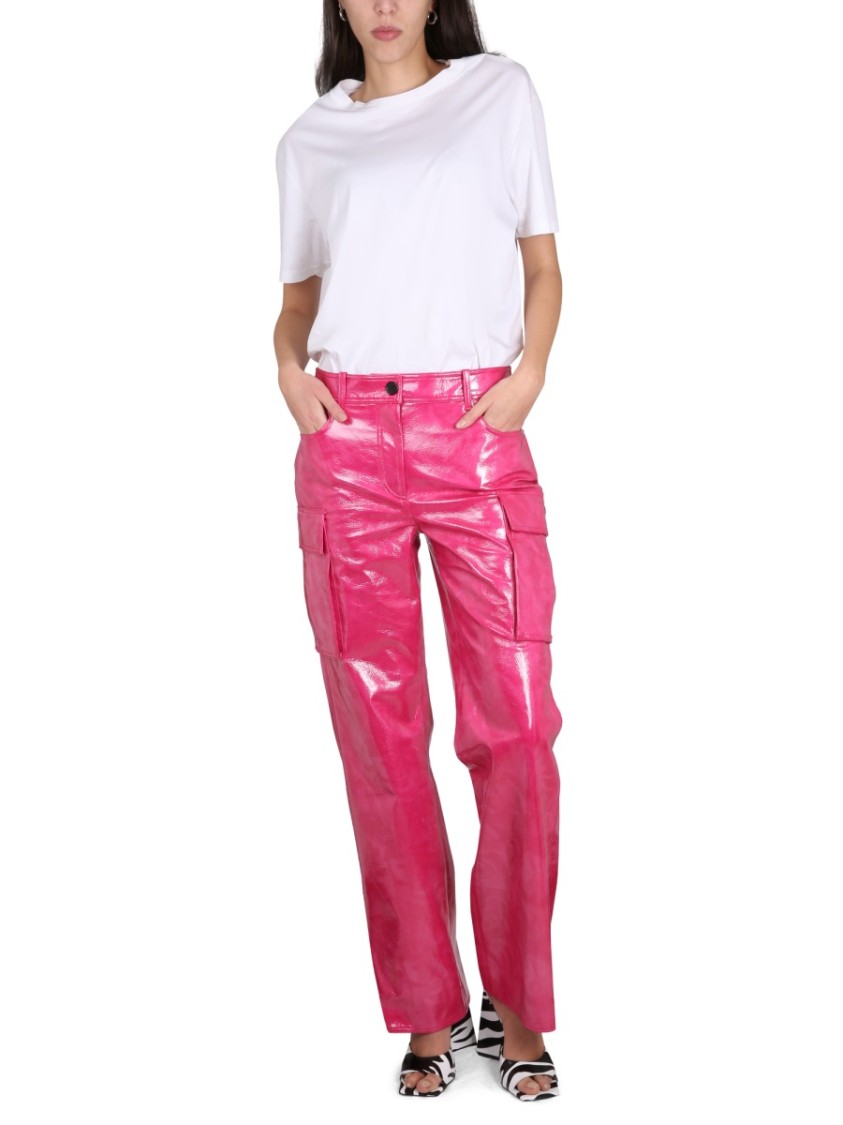Stand Studio Pink Ada Faux-leather Trousers In Pink