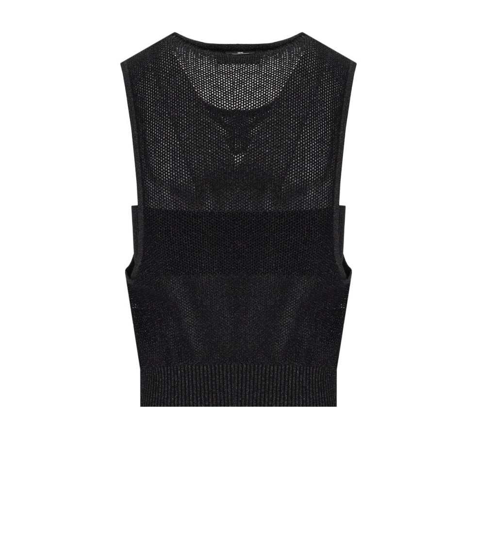 Elisabetta Franchi Black Knitted Lurex Top In Black