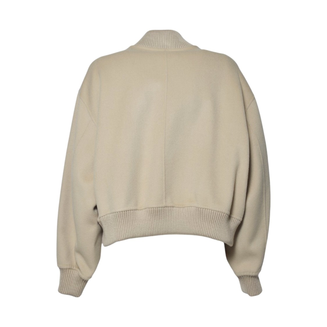 Max Mara Cropped Bomber Jacket With Ribbed Collar In Brown