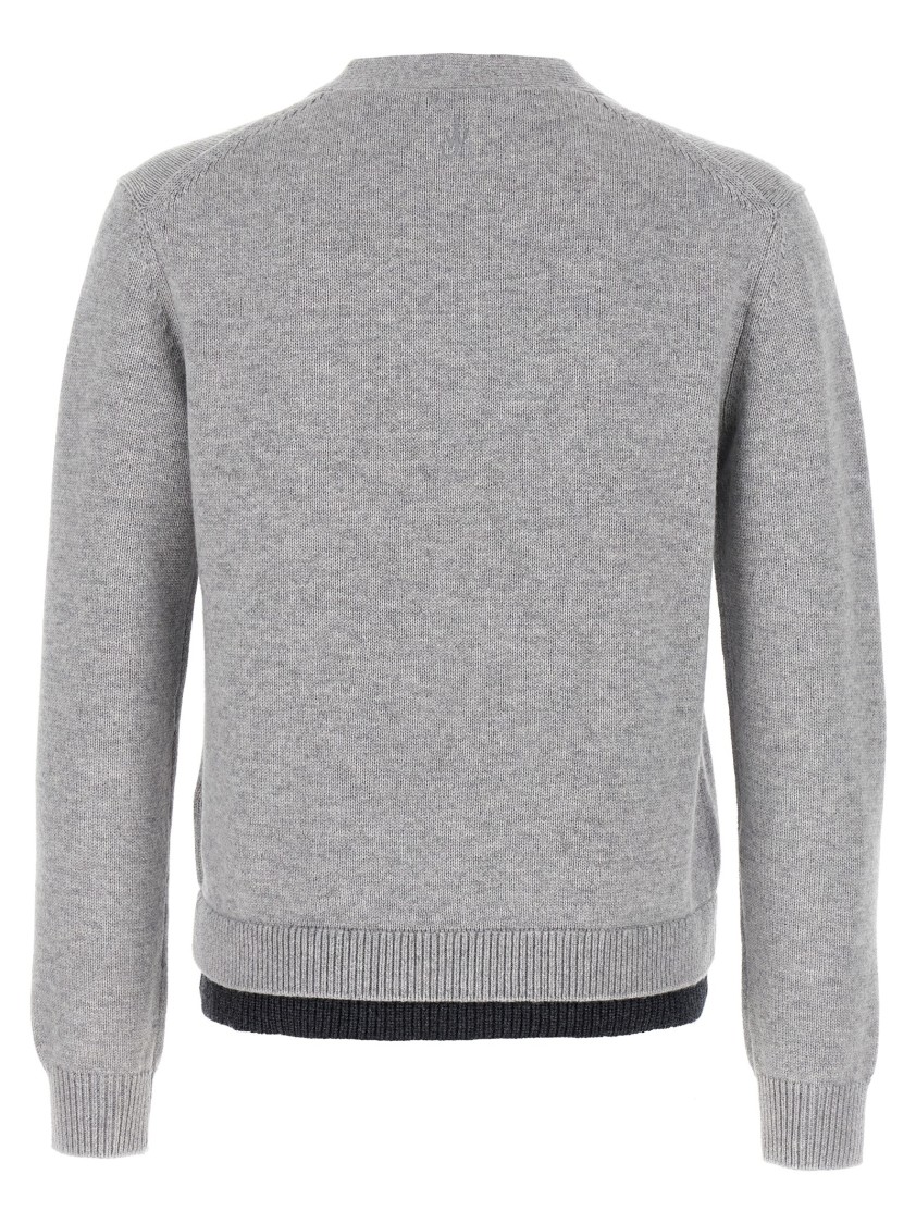 Jw Anderson Contrast Layered Cardigan In Gray