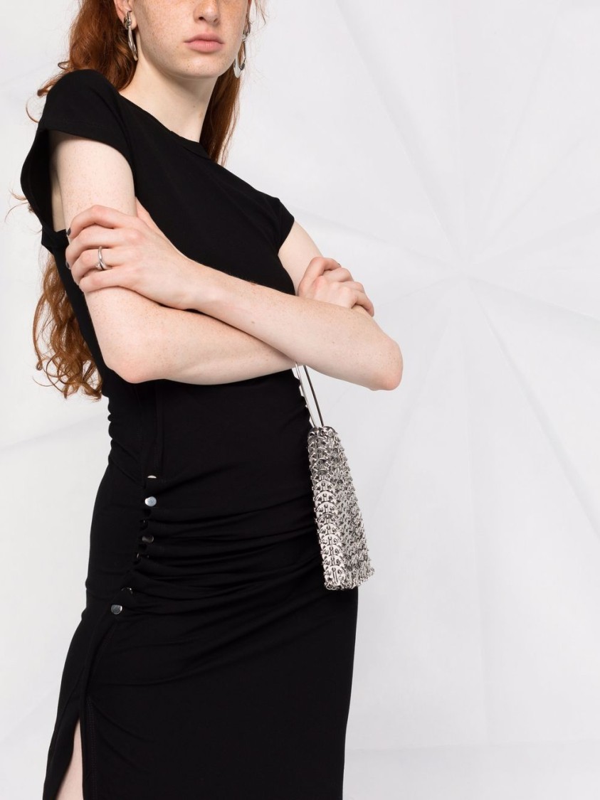Shop Rabanne Fitted Black Midi Dress