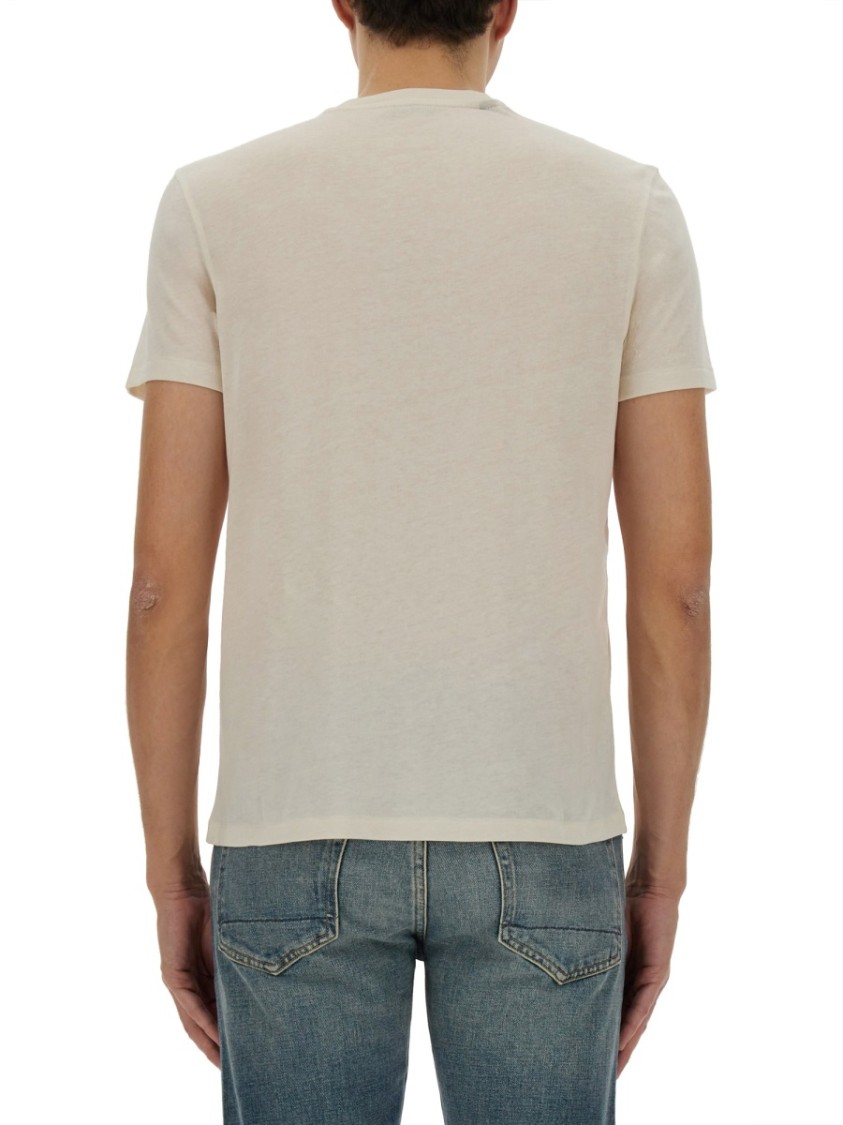 Tom Ford Crew Neck T-shirt In Lightweight Fabric In Gray