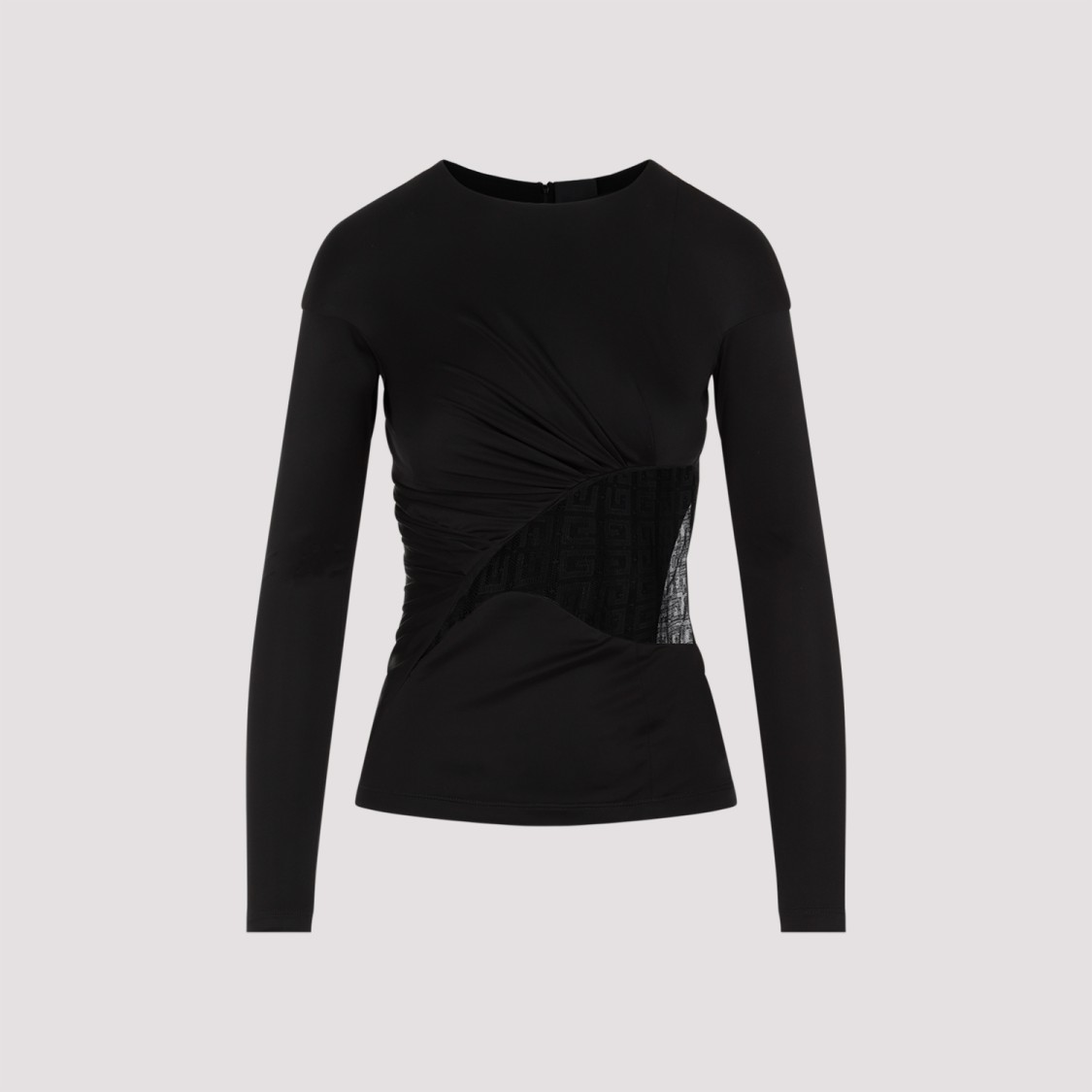 Givenchy Draped Top In Jersey And 4g Lace