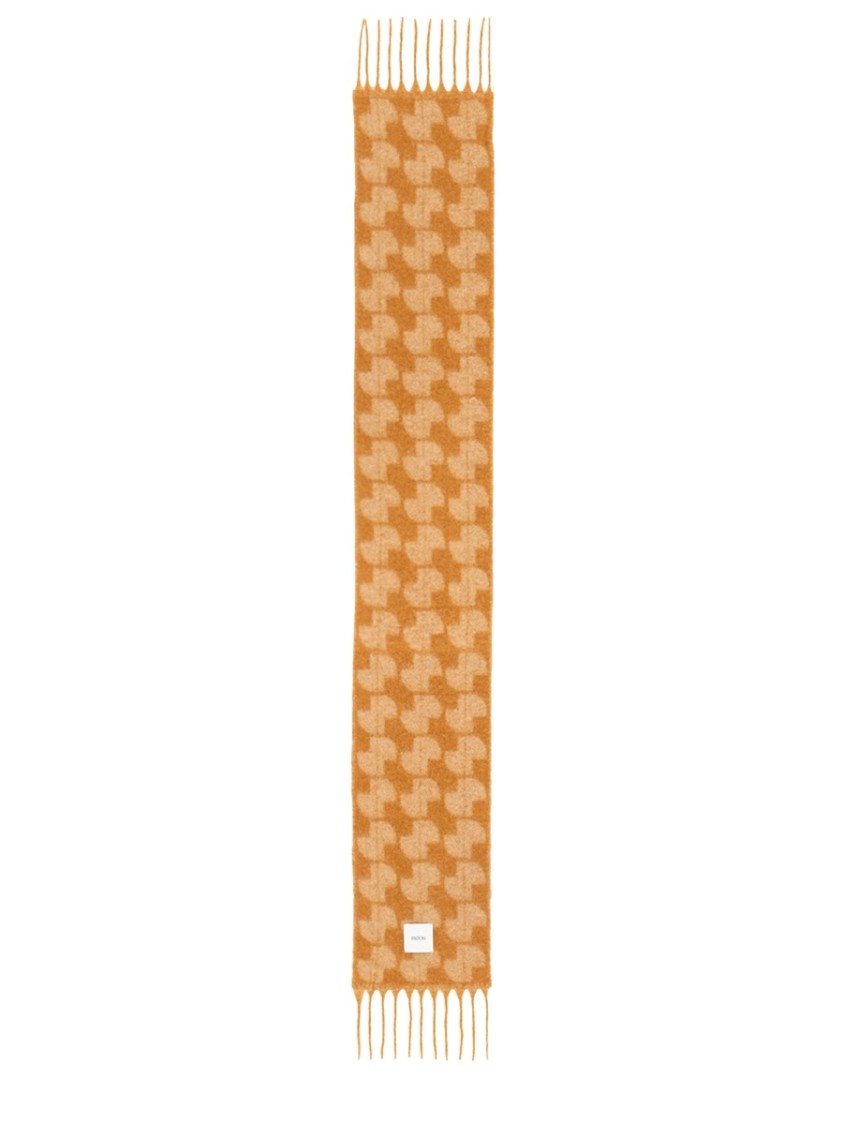 Patou Jp Monogram Wool-blend Scarf In Orange