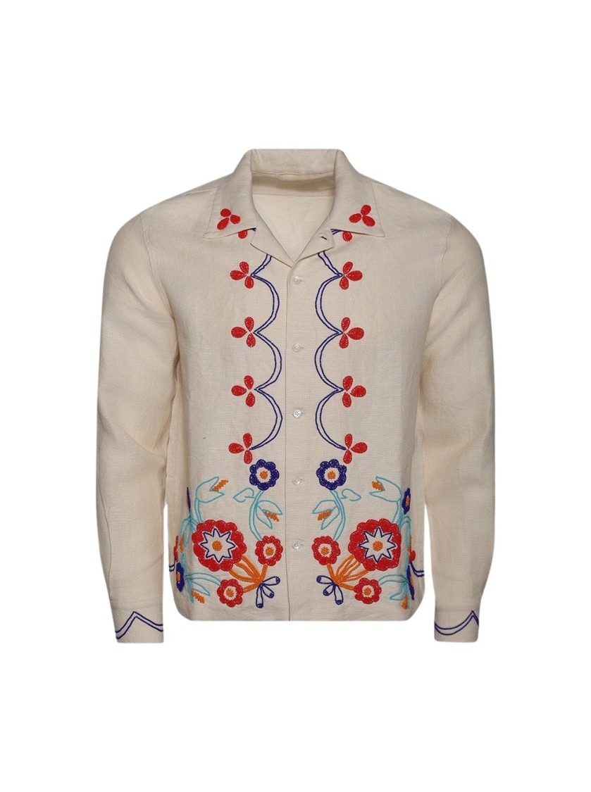 Bode Garden Party Shirt - Men's - Linen/flax