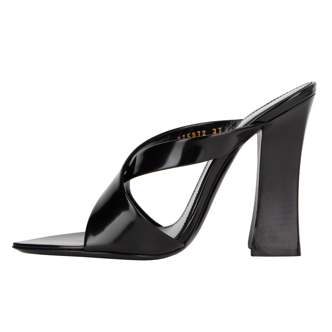 Saint Laurent Eva Mules In Glazed Leather In Black