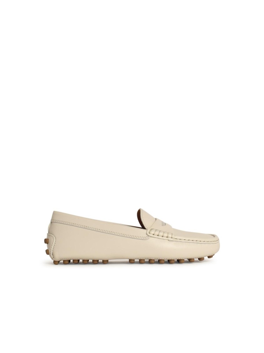 TOD'S TOD'S BEIGE LEATHER LOAFERS 