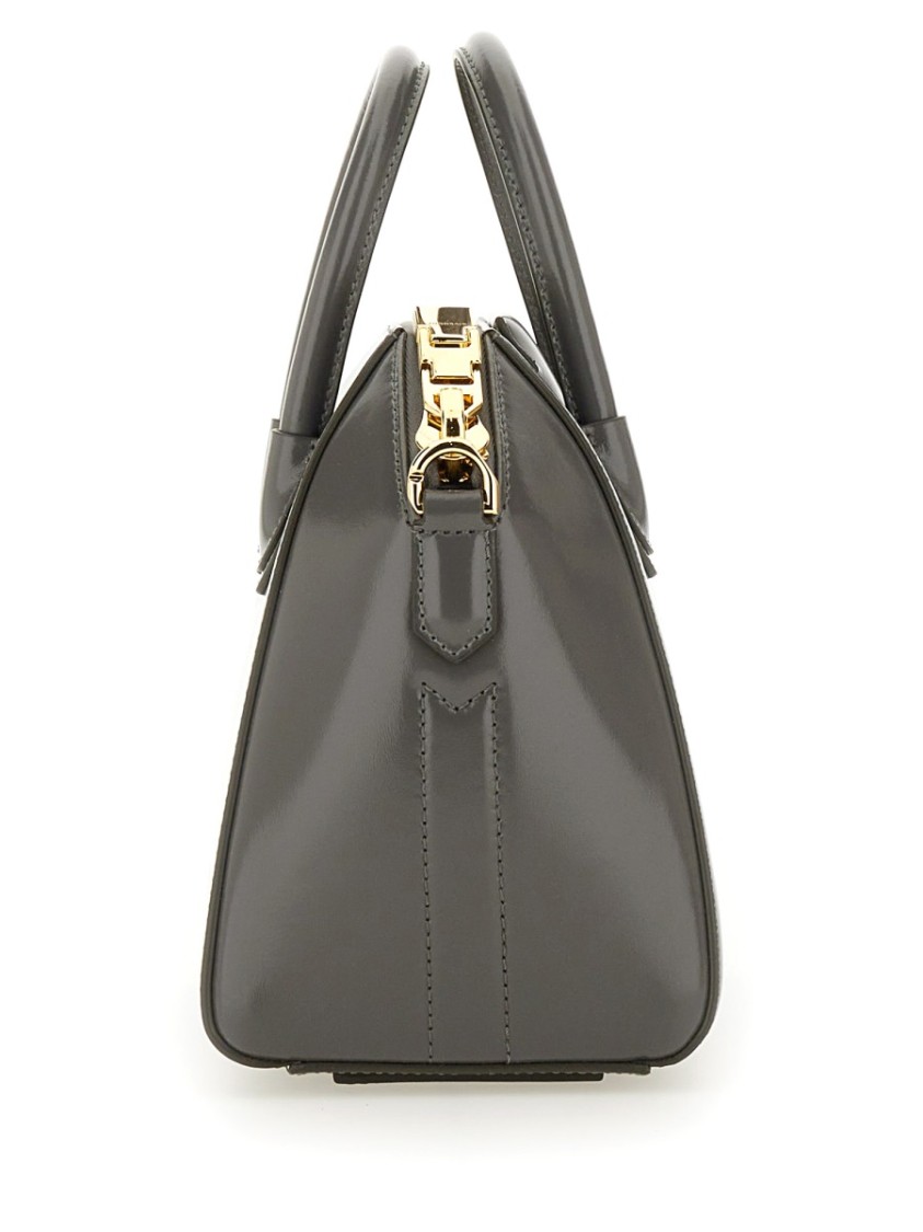 Givenchy Womens Antigona Mini Leather Top-handle Bag Charcoal