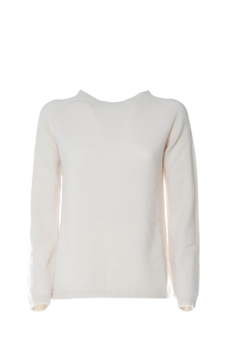 Max Mara Giose Sweater In White Cashmere In White