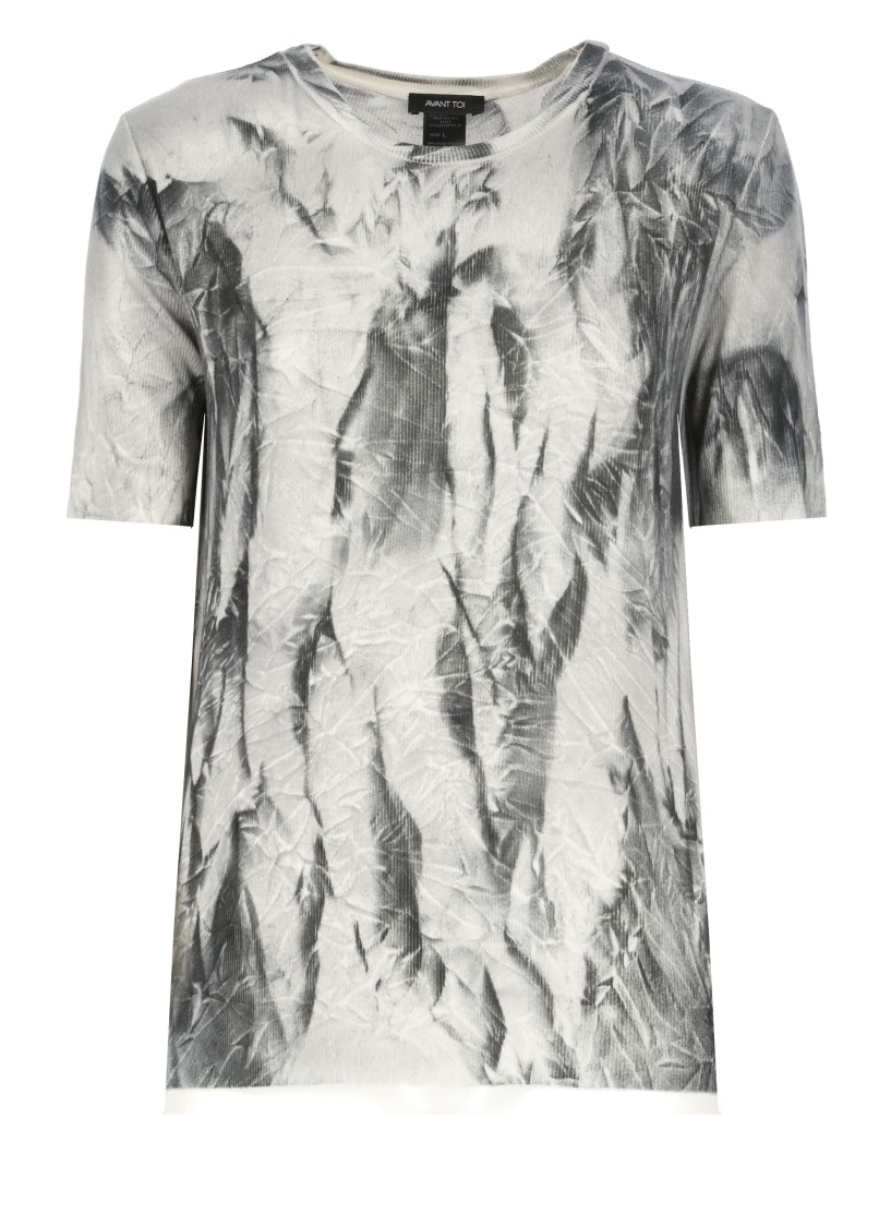 Shop Avant Toi Grey Silk Blend T-shirt