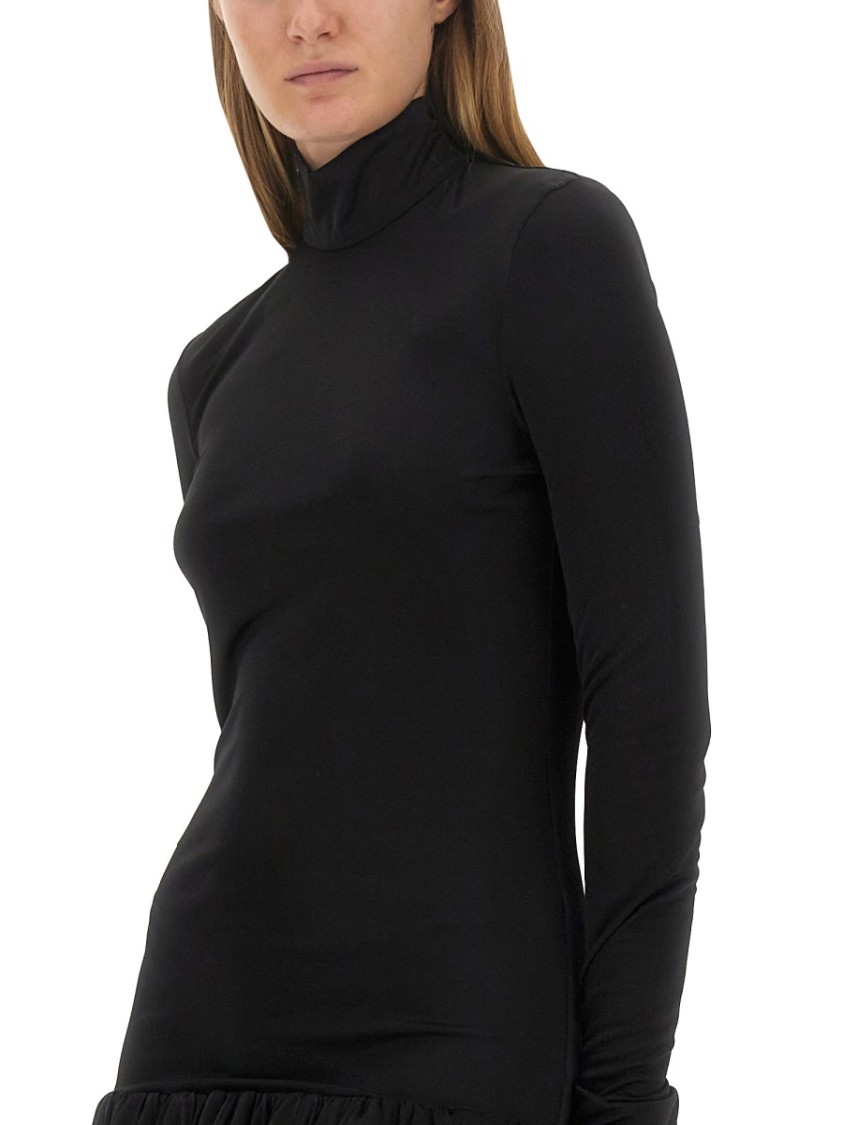 Moschino Open-back High-neck Minidress In Black