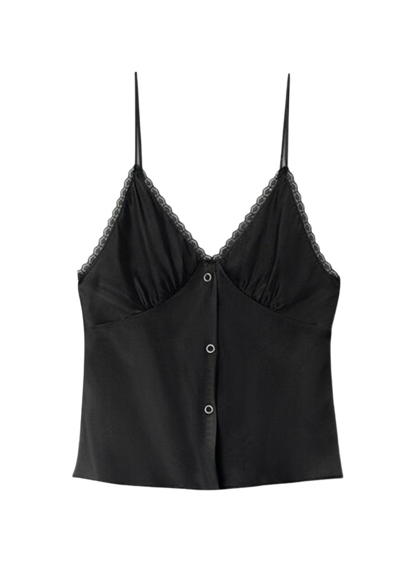 Alexander Wang Silk Charmeuse Camisole In Black