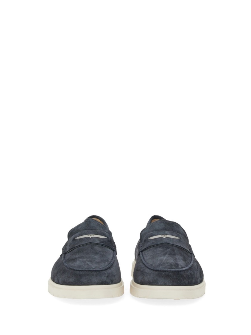Tod's Classic Grey Suede Loafers In Grey