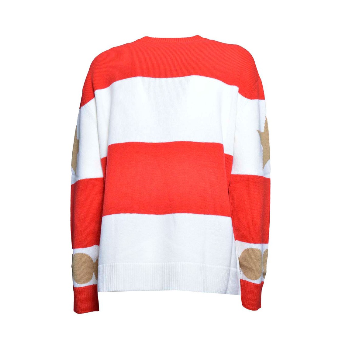 Max Mara Dirce Over Sweater In Red Jacquard Wool In Red