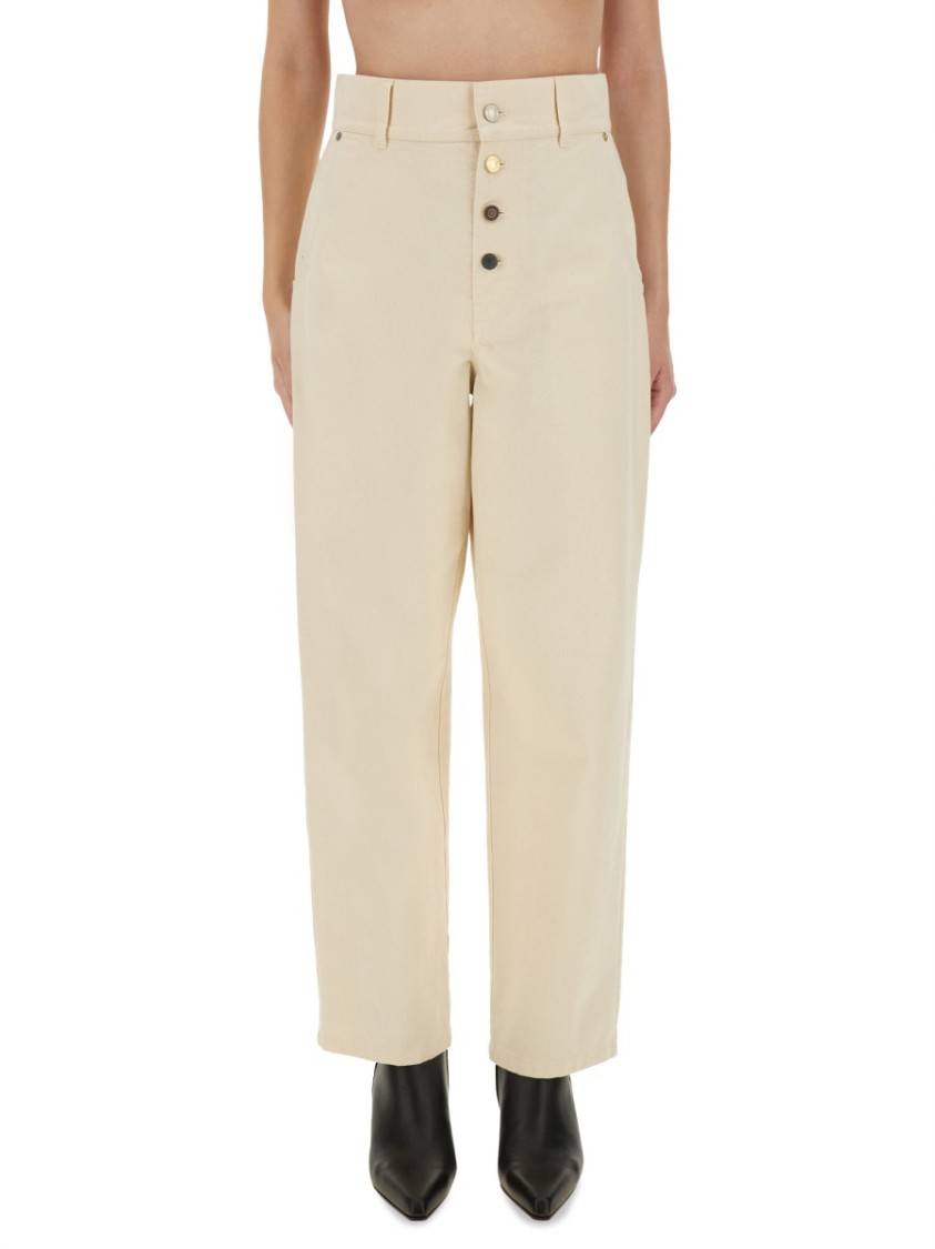 Moschino Trousers With Belt Loops And Pockets In Neutral