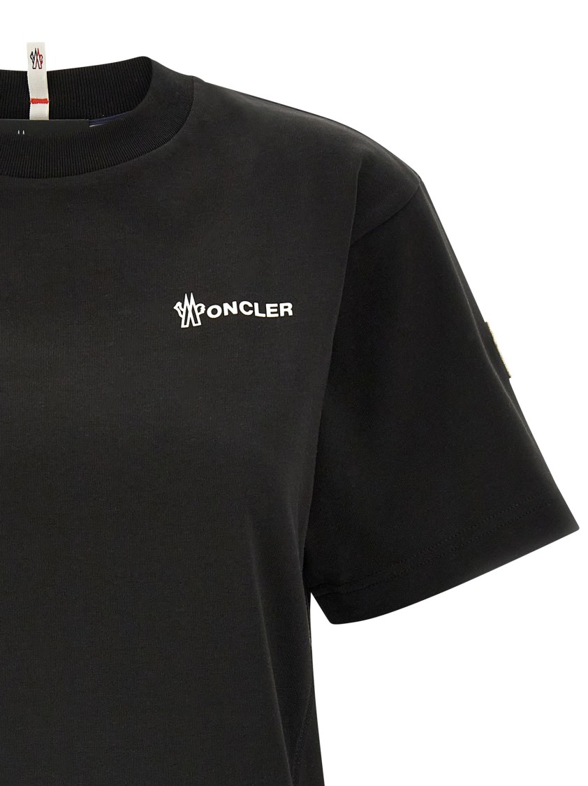 Moncler Grenoble Embossed Logo Cotton Jersey T-shirt In Black