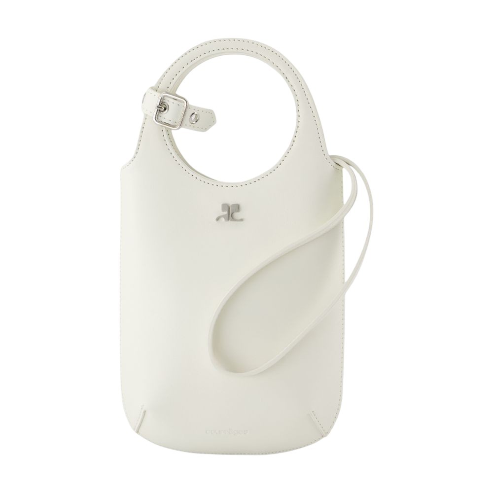 Shop Courrèges Slim Holy Purse - Leather - White