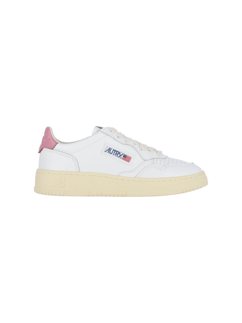 Autry Medalist Low Sneakers In White And Polignac Leather Shoes In White