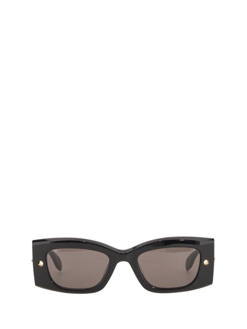 ALEXANDER MCQUEEN ALEXANDER MCQUEEN BOLD ANGULAR FRAME SUNGLASSES WITH GOLD ACCENTS