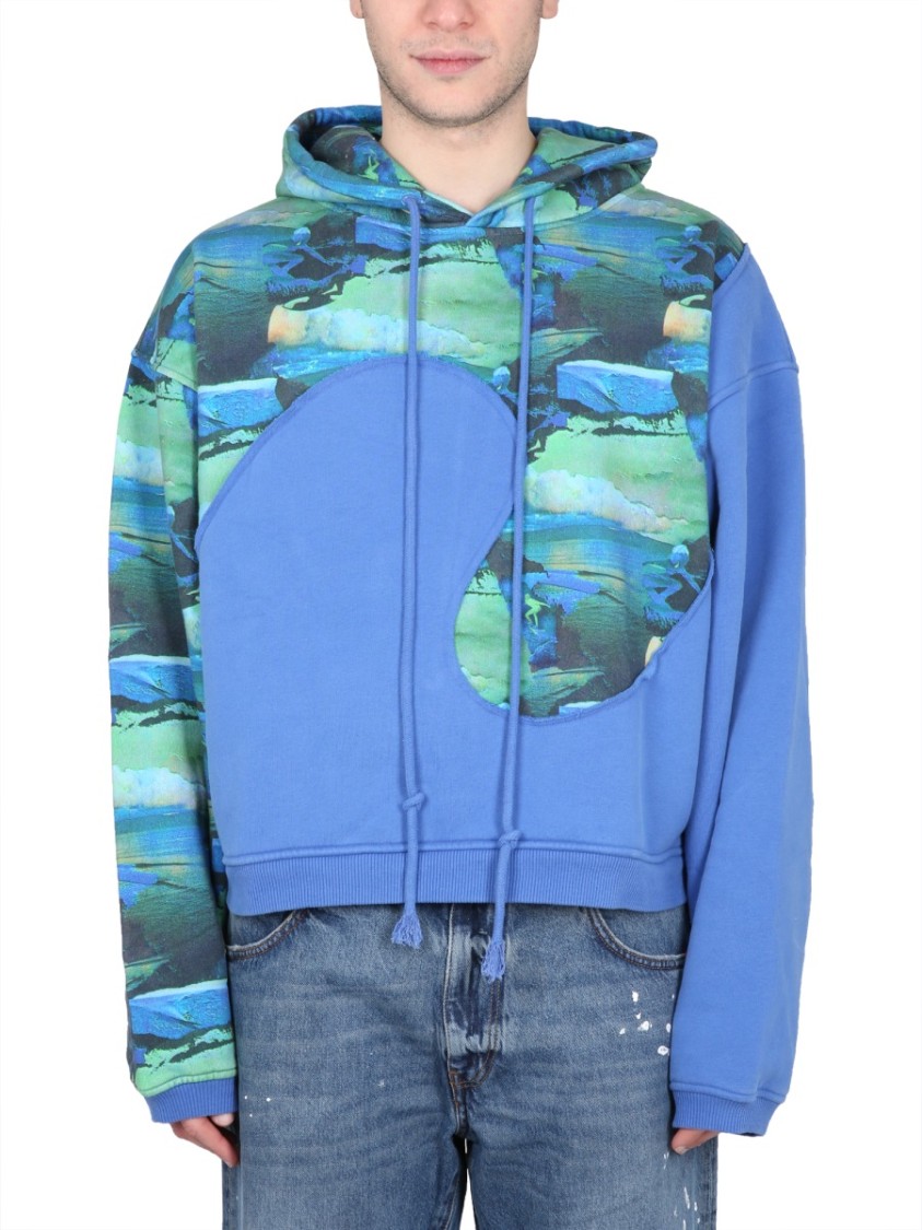 Erl Relaxed-fit Hoodie With Front Print