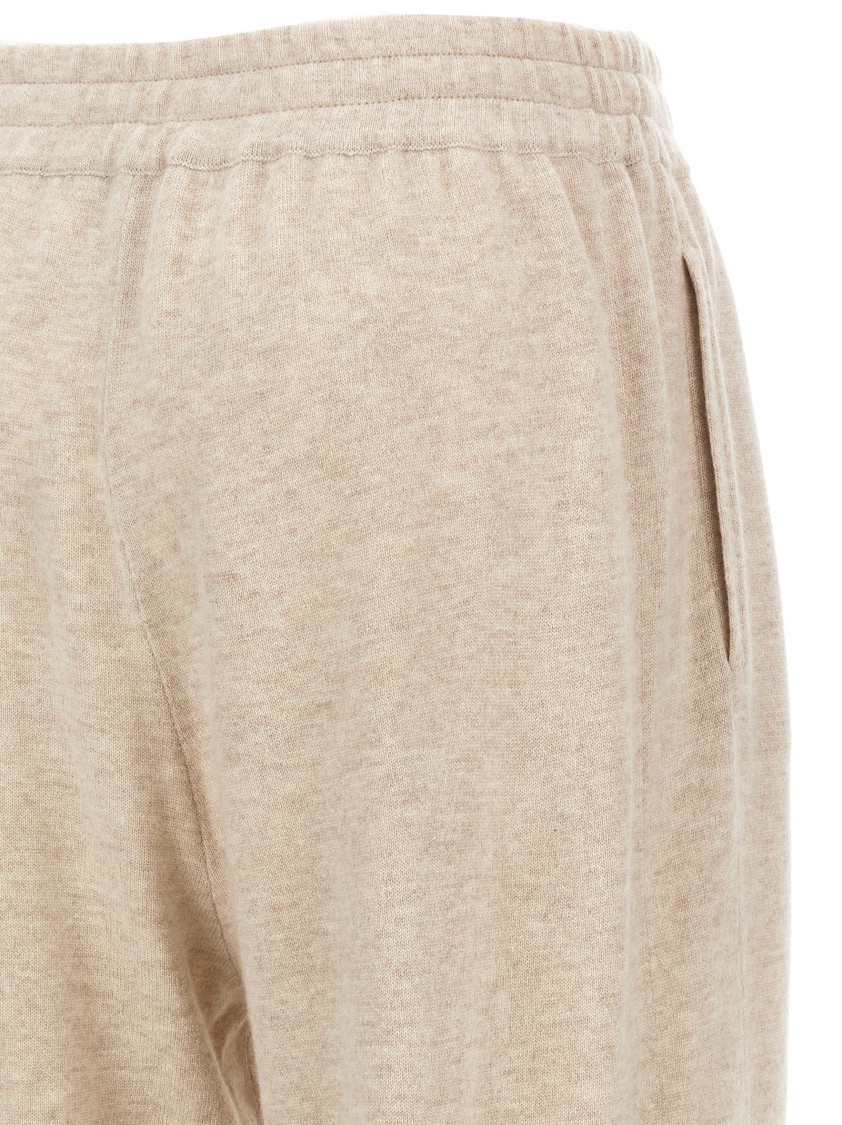Brunello Cucinelli High Waist Cashmere Joggers In Brown
