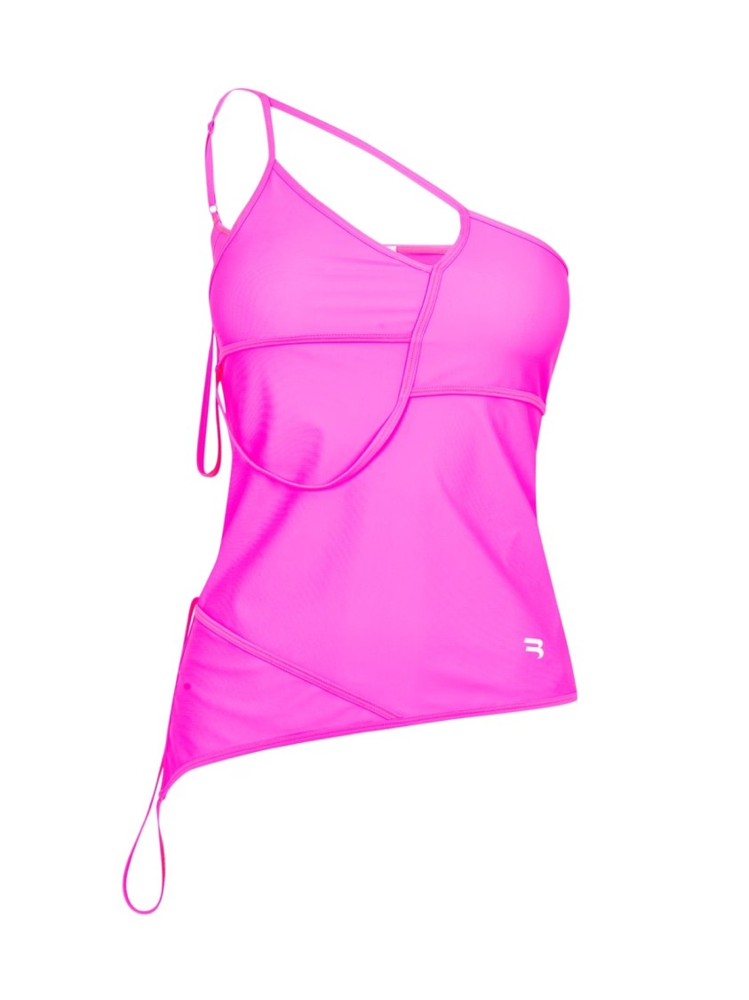 Balenciaga Asymmetric Strap Top In Pink